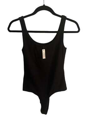Madewell Women Tank Thong Bodysuit True Black Size S